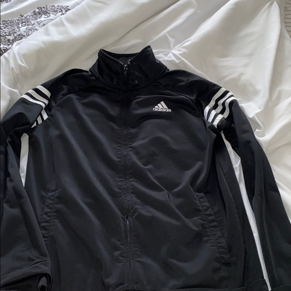 Black and with white stripe adidas light sweater